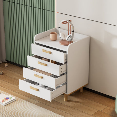 Rootz Chest of Drawers - Dresser - Storage Cabinet - Minimalist Design, Durable Build, 50x40x68.5cm - White & Natural Finish