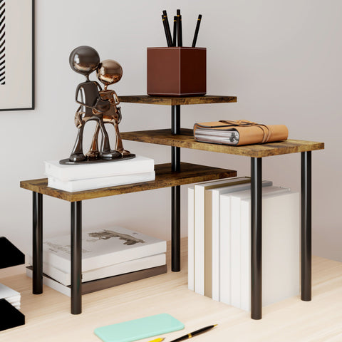 Rootz Rotatable Kitchen Shelf - Microwave Holder - Industrial Metal Stand - Maximizes Space - 40 x 18 x 36.5 cm