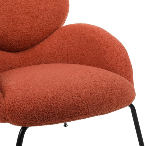 Rootz Teddy Velvet Metal Leg Dressing Chair - Modern Accent Seat - High-Density Foam - 74.1L x 77.9W x 81H cm - Easy Assembly