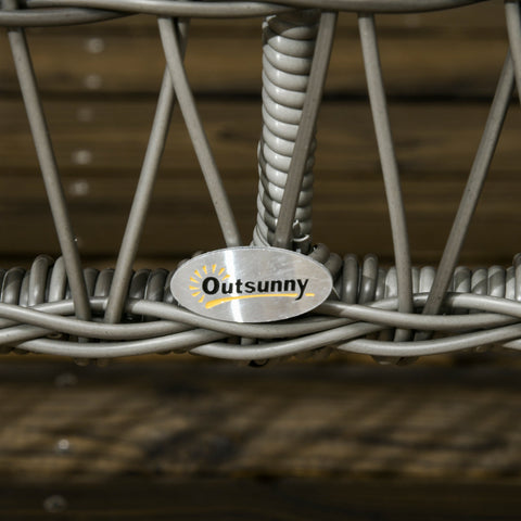 Rootz 4-Part Garden Furniture Set - Outdoor Sofa - Rattan Look with Cushions - Comfort & Style - Sofa 116x72x81cm, Armchair 62x72x81cm, Table 100x54x42cm