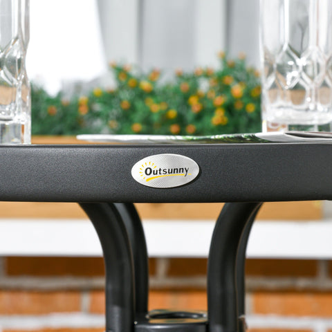 Rootz 3 Piece Garden Furniture Set - Bistro Set - Outdoor Patio Set - Weather-Resistant PE Rattan - Armchairs 56x58x72.5cm - Table Ø50x72cm