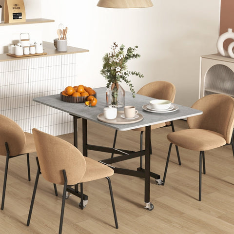 Rootz Folding Dining Table - Expandable Table - Space-saving Dining Table - Elegant Style - Wheels for Easy Mobility - 120cm x 80cm x 73cm