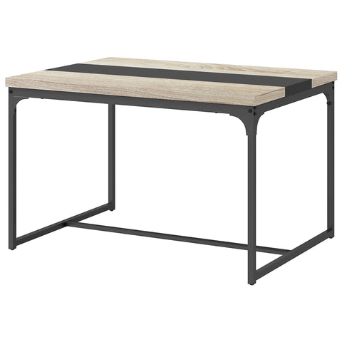 Rootz Dining Table for 6 - Industrial Table - Black Metal & Brown Table - Spacious Elegance - 120L x 89W x 75.5H cm