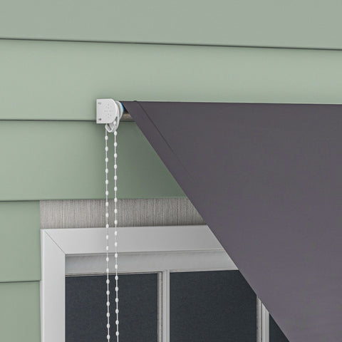 Rootz 300x120cm Awning - Canopy - Manually Pull-Out - UV Protection - Adjustable Angle - Aluminum & Polyester - Grey