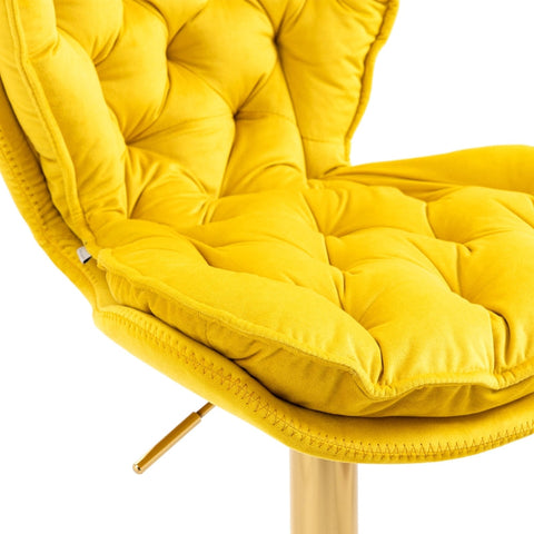 Rootz Swivel Bar Stools - Height Adjustable Chairs - Rotatable Stools - Luxurious Velvet - 55cm x 46cm x 92-112cm