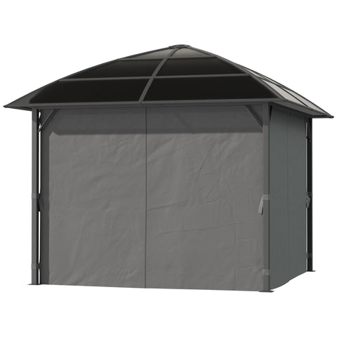Rootz Garden Pavilion - Aluminum Structure - Polycarbonate Roof - Waterproof UV Protection - 305cm x 305cm x 270cm