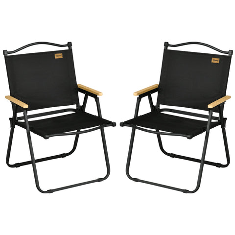 Rootz 2 Piece Set Camping Chairs - Beach Chair - Foldable Chairs - Strong Steel Frame - 54cm x 59cm x 78cm