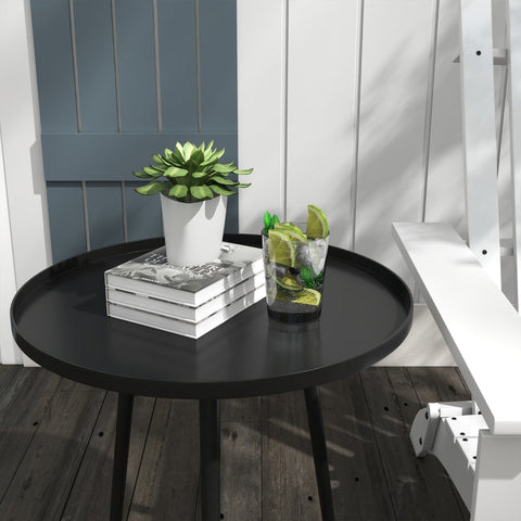 Rootz Outdoor Side Table - Coffee Table - End Table - Versatile Usage - Modern Design - Protective Edge - Ф40 x 50H cm - Steel