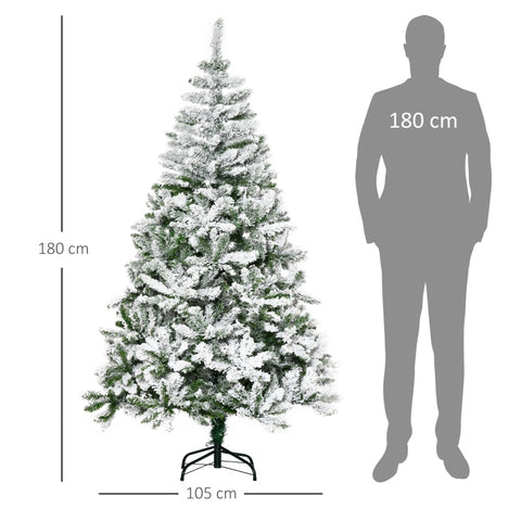 Rootz Artificial Christmas Tree - Pine Tree - Frosty Christmas Tree - Easy Assembly - Flame Retardant - Ø105cm x 180cm
