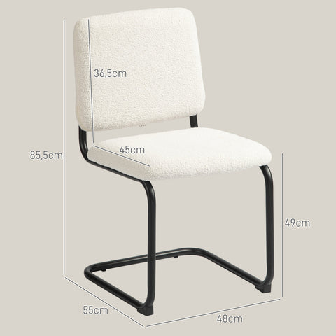 Rootz Meeting Chair - Visitor Chair - Sherpa-Fleece Chair - High Comfort - 48cm x 55cm x 85.5cm