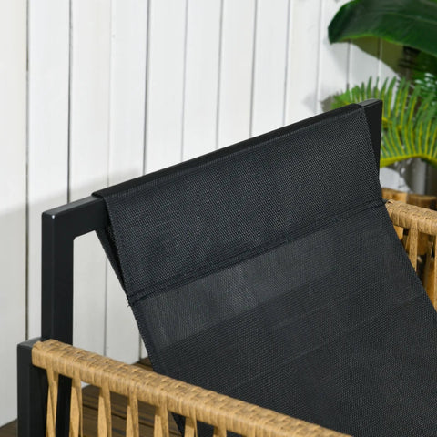 Rootz Garden Furniture Set - 4 Pieces - Sofa - 2 Chairs - Table - Glass Top - Seat Cushions - PE Rattan-polyester-steel - Anthracite-brown - 106 x 70D x 72H cm