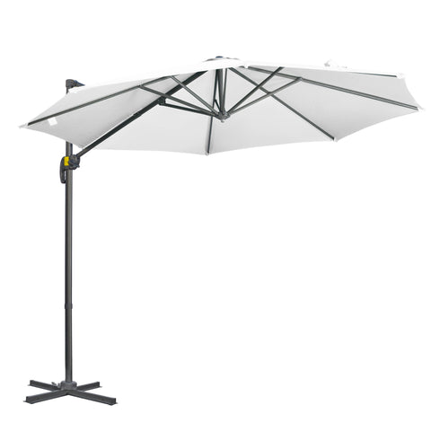 Rootz Free-Arm Parasol - Outdoor Sunshade - Garden Umbrella - 360° Rotating - Ø 2.94m x 2.48m