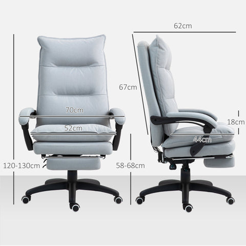 Rootz Massage Office Chair - Desk Chair - Ergonomic Swivel - Comfort & Support - 70cm x 62cm x 120-130cm,  Grey