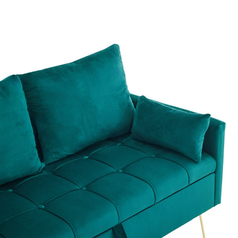 Rootz 2-Seater Velvet Sofa - Storage Couch - Lounge Sofa - Comfort & Elegant Design - 135cm x 71cm x 71cm