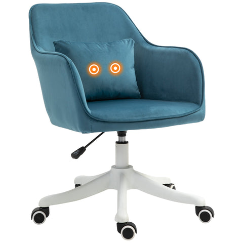 Rootz Velvet Office Chair - Ergonomic Desk Chair - Swivel Chair - Massage Function - Adjustable - 55W x 70D x 78-86H cm