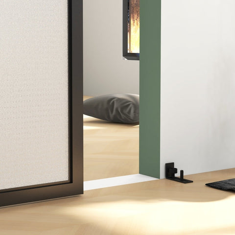 Rootz Sliding Door Hardware Kit - Rail Set - Smooth Operation - Space Saving - Carbon Steel - 183cm x 0.5cm x 4cm