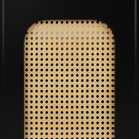 Rootz Buffling Cabinet - Rattan Sideboard - Adjustable Shelf Storage - Modern Design - 120cm x 35cm x 89cm