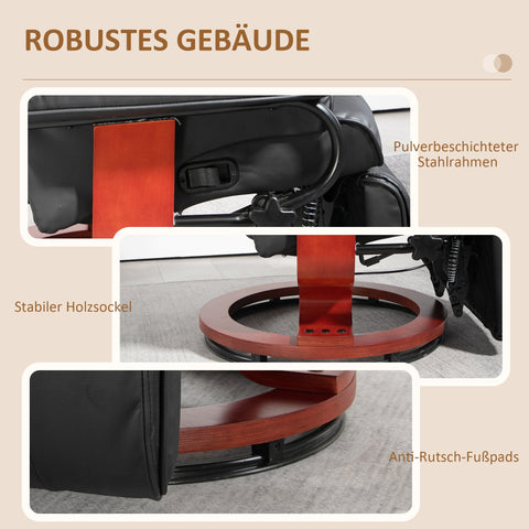 Rootz Reclining Relaxation Chair - TV Armchair - Cinema Chair - 360° Rotatable - Faux Leather - 78cm x 88cm x 103cm