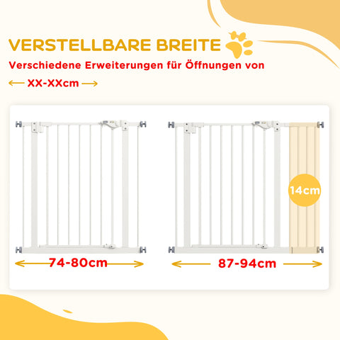 Rootz Door Protection Grille - Barrier Grilles - Protective Grilles - Metal & Plastic - 74-80/87-94 cm - White - Easy Install - 68cm x 77cm
