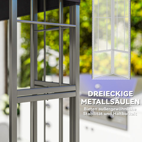 Rootz 3x3m Garden Pavilion - Gazebo - Outdoor Shelter - UV30+ Protection - Enhances Airflow - 298cm x 298cm x 279cm