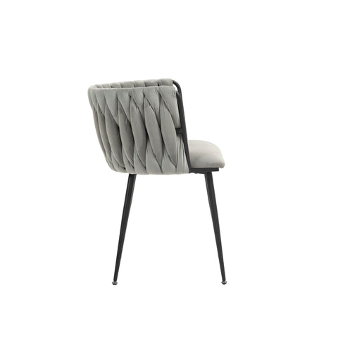 Rootz 2 Piece Set Velvet Dining Chairs - Luxury Cushioned Chairs - Handwoven Design - Elegant & Supportive - 57cm x 50cm x 72cm