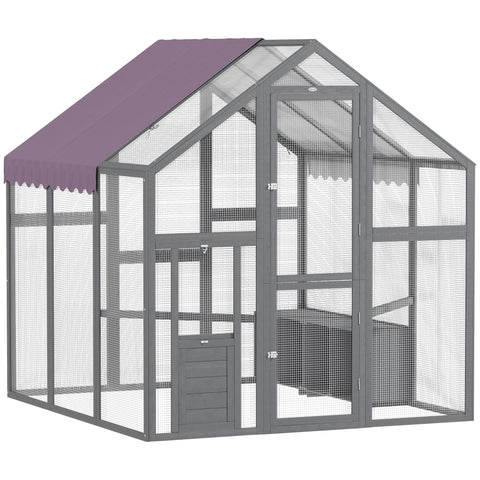 Rootz Chicken Enclosure - Chicken Coop - Poultry House - Waterproof Roof - 1.7 x 1.8 x 1.8m - For 6-8 Chickens