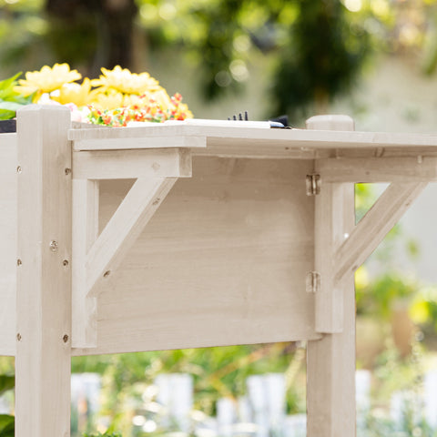 Rootz Elevated Planter Bed on Rolls - Shelf - Foldable Table - No Bending, Easy Garden Move - 123cm x 54cm x 87cm