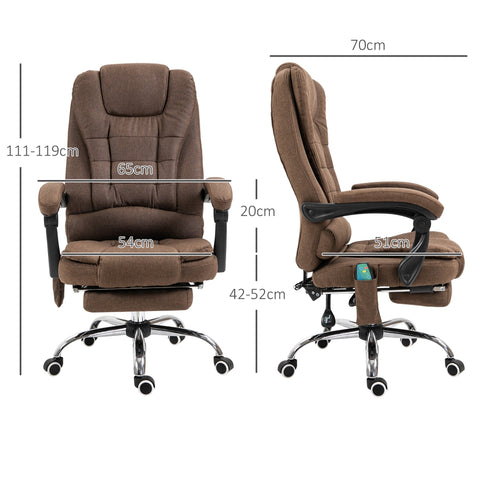Rootz Executive Massage Chair - Office Chair - Relaxing Seat - Heated Function - 65cm x 70cm x 111-119cm