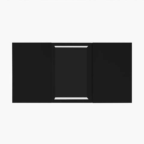 Rootz Black Coffee Table - Glass Paneling - LED Lighted Table - App-Controlled - 2 Drawers, Open Compartment - 100L x 50W x 35.5H cm