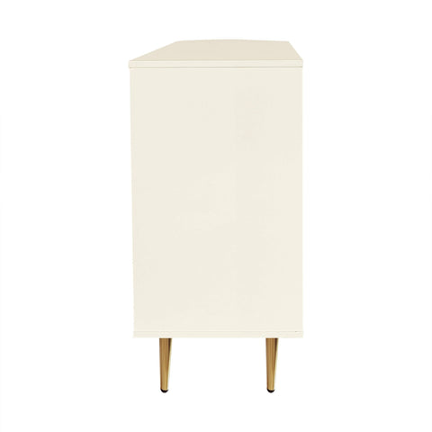 Rootz Sideboard Storage Cabinet - Glass Display Cabinet - LED Lit Cabinet - Elegant Design - 130cm x 40cm x 80cm