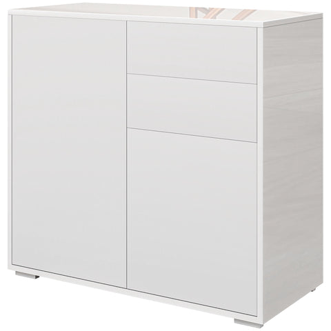 Rootz Storage Cabinet - Sideboard - Side Cabinet - Tipping Protection - 79cm x 36cm x 75cm - White