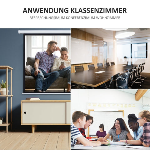 Rootz Motorized Projector Screen - Home Theater Screen - Cinema Display - Durable Fabric - 203cm x 152cm - Electric Remote Control