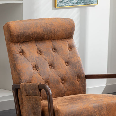 Rootz Rocking Chair - Mid-Century Modern Seat - Ergonomic Lounge Chair - Comfort & Durability - 136kg Capacity - 65cm x 85cm x 94cm