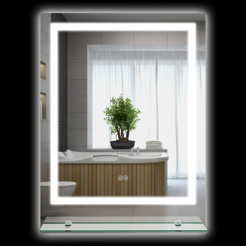 Rootz LED Bathroom Mirror - Illuminated Vanity Mirror - Lighted Mirror - Anti-Fog - 80cm x 60cm x 2.7cm