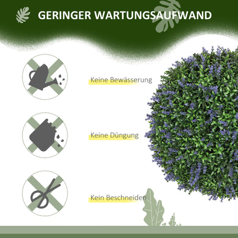 Rootz Artificial Plant Set - Faux Lavender Bushes - UV Resistant Greenery - Indoor/Outdoor Decor - 42cm Diameter