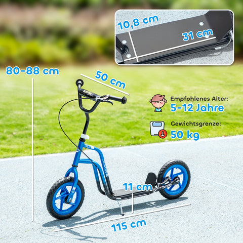 Rootz Children's Scooter - Kids Kick Scooter - Youth Push Scooter - Adjustable Handlebar - 80cm x 80-88cm