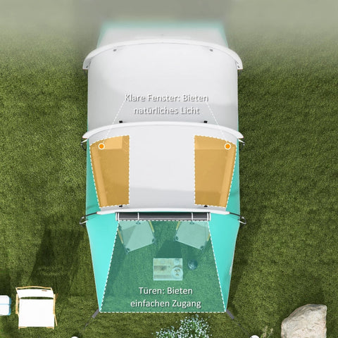 Rootz Camping Tent - Family Tent - Tunnel Tent - Waterproof - Durable Groundsheet - Convenient Lighting - 460cm x 260cm x 190cm