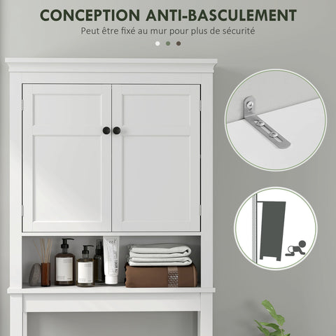 Rootz Over Toilet Shelf - Bathroom Shelf - Space Saver - Enhance Storage - 70l x 20b x 175h cm