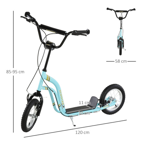 Rootz Children's Scooter - Kid's City Scooter - Aluminum Kick Scooter - Enhances Balance - 120cm x 58cm x 85-95cm - Blue