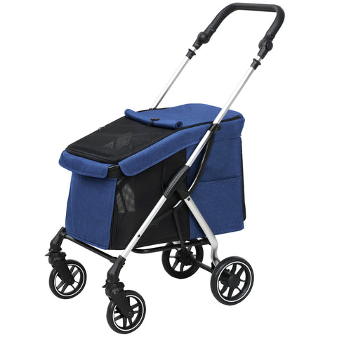 Rootz Dog Car - Pet Stroller - Compact Carrier - Foldable & Lightweight - Mesh Windows - 80L x 48.5W x 106H cm