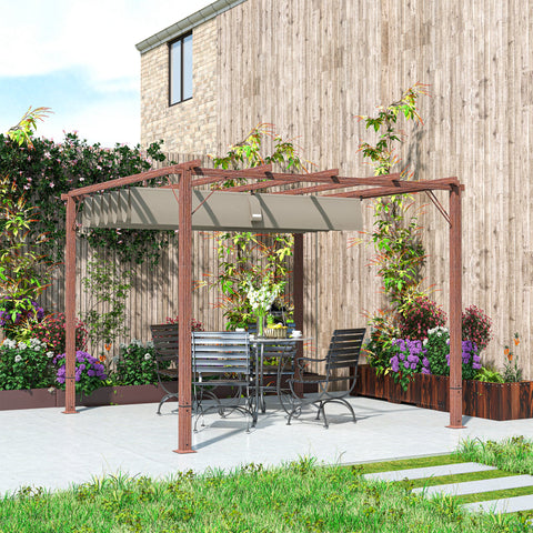 Rootz 3x3 m Garden Pergola - Terrace Canopy - Patio Cover - UPF30+ Sun Protection - Aluminum Frame - 299x296x232 cm