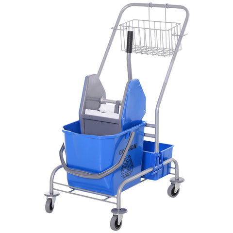 Rootz Cleaning Car - Mop Cart - Utility Trolley - 25L Capacity - Effortless Mobility - 72 x 49.5 x 95 cm