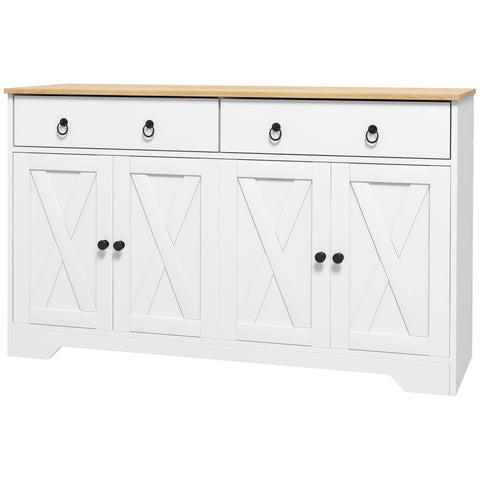 Rootz Buffet Storage Cabinet - Kitchen Furniture - Country Style - Adjustable Shelves - 121cm x 37cm x 75cm