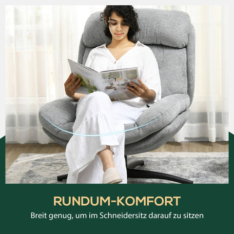 Rootz Swivel Lounge Chair - Accent Chair - Rotating Armchair - Chenille Fabric - Integrated Seat & Armrests - 79cm x 91cm x 98cm