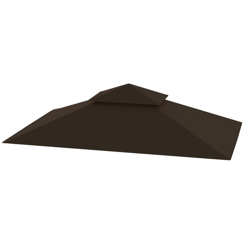 Rootz Garden Gazebo Replacement Tarpaulin - BBQ Gazebo Roof - Canopy Cover - UPF50+ Protection - 244cm x 152cm - Brown