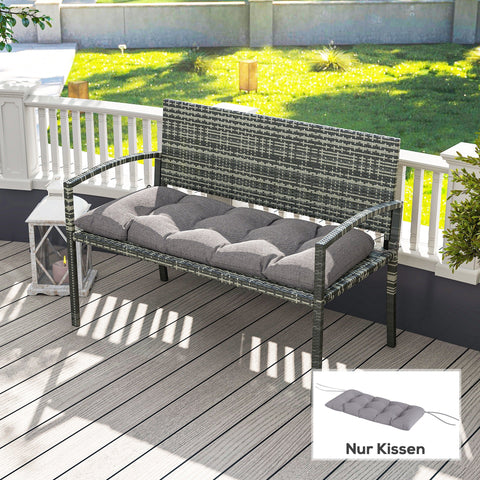 Rootz Bank Edition Seat Cushion - Outdoor Bench Cushion - Garden Lounge Pad - UPF50+ UV Protection - 105cm x 46cm x 12.5cm - Grae