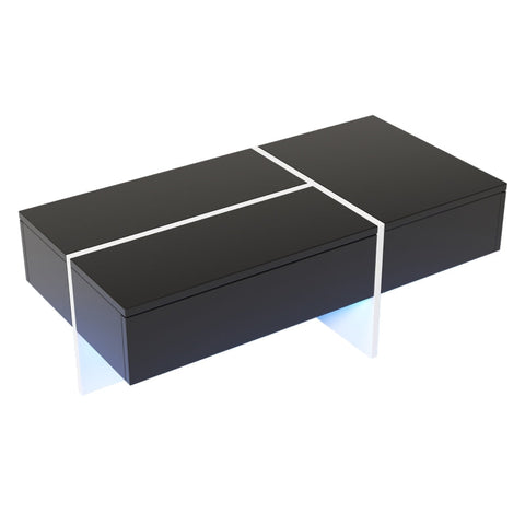 Rootz High Gloss Coffee Table - LED Coffee Table - Modern Coffee Tables - App-Controlled LED Lights - 100L x 50W x 34.5H cm