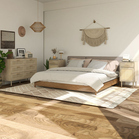 Rootz Bedside Table - Nightstand - Side Table - Bohème Style - Rattan Door - 40 x 40 x 68.5 cm