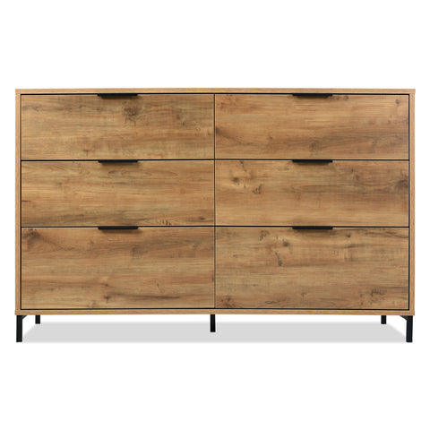 Rootz 6 Drawer Chest - Storage Cabinet - Dresser - Spacious Storage - 120x40x76 cm
