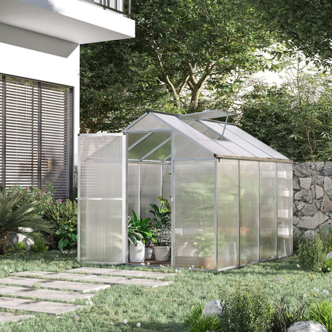 Rootz Large Greenhouse - Polycarbonate - Aluminum Frame - Optimized Yield - 242cm x 190cm x 195cm